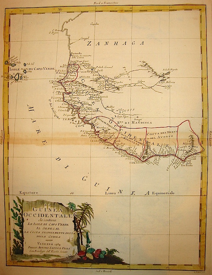 Zatta Antonio (1722-1804) La Guinea Occidentale che contiene le Isole di Capo Verde, il Senegal, la Costa propriamente detta Guinea 1784 Venezia 